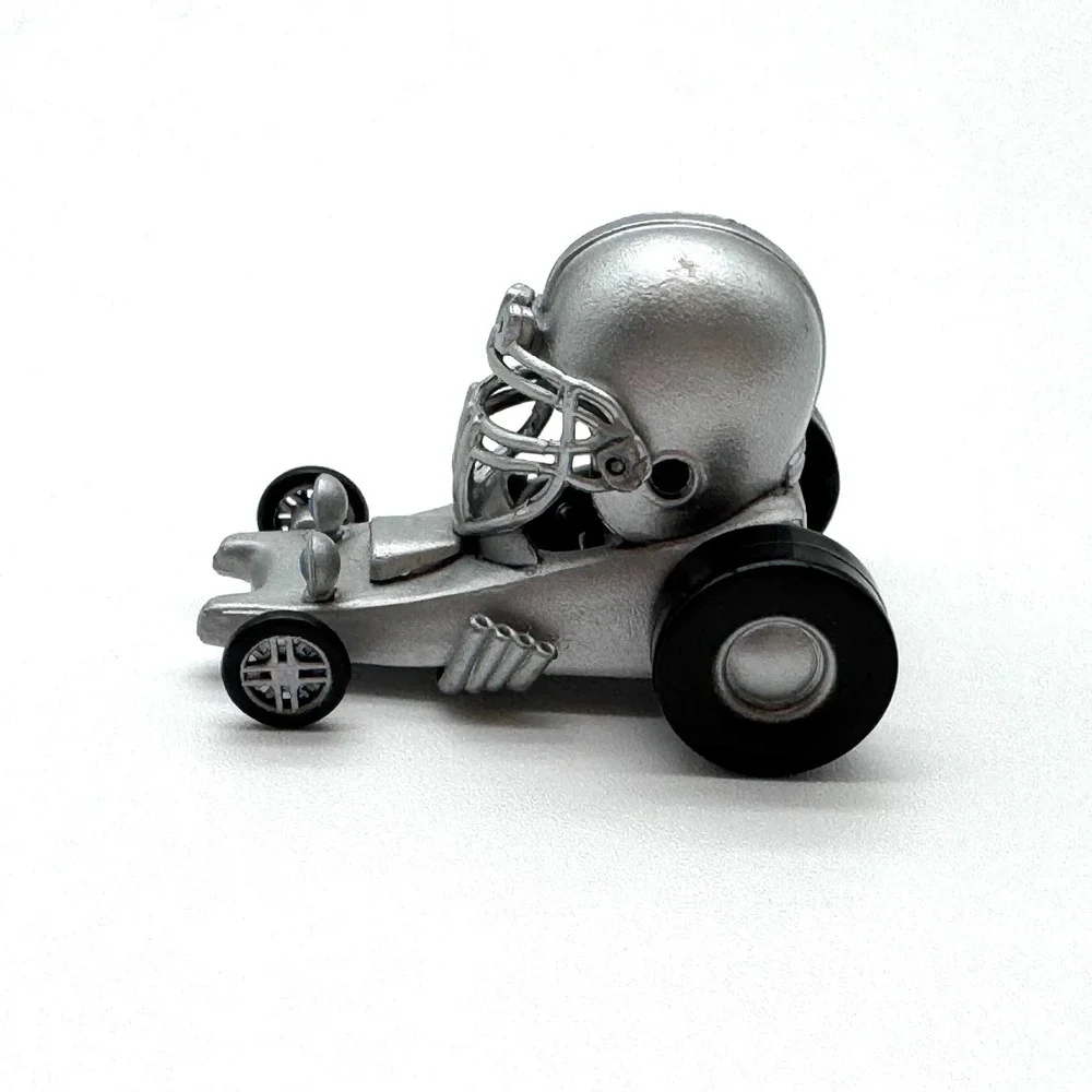 Football Helmet Dragster Buggy Car Silver Plastic 2006 Vintage Toy